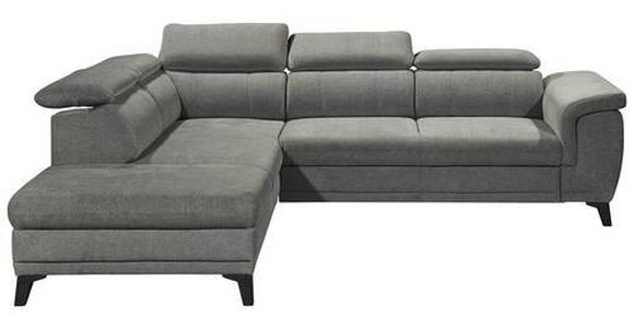 ECKSOFA Grau Mikrovelours  - Schwarz/Grau, KONVENTIONELL, Kunststoff/Textil (231/274cm) - Carryhome