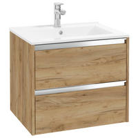 WASCHTISCHKOMBI 60 cm  - Chromfarben/Eichefarben, MODERN, Keramik/Holzwerkstoff (60cm) - MID.YOU