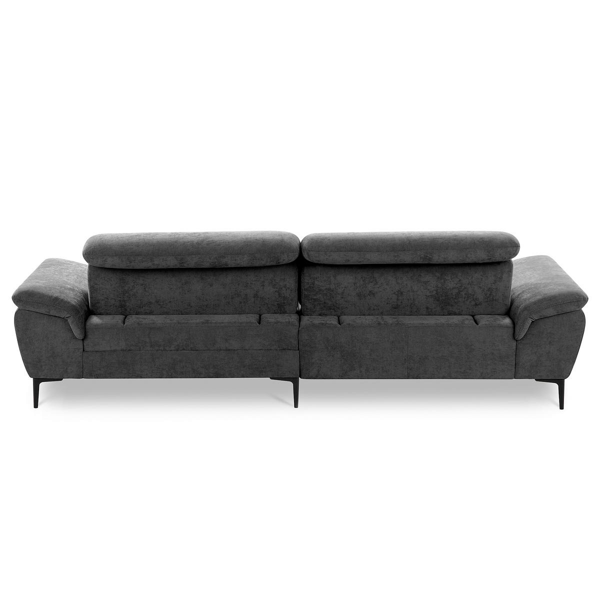 ECKSOFA  Webstoff Schwarz  - Schwarz, Design, Textil/Metall (268/195cm) - Livetastic