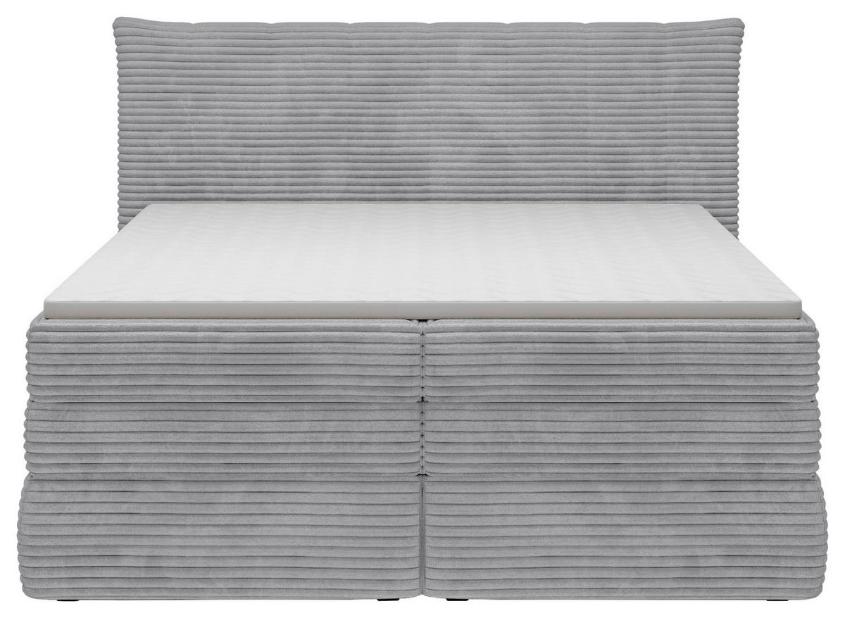 BOXSPRINGBETT 180/200 cm  in Hellgrau  - Hellgrau/Schwarz, Design, Kunststoff/Textil (180/200cm) - Chameo