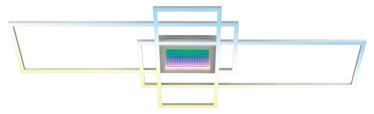 LED-DECKENLEUCHTE Misy 111/42/6,5 cm  - Chromfarben/Alufarben, Design, Kunststoff/Metall (111/42/6,5cm)