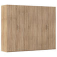 DREHTÜRENSCHRANK 251/197/60 cm 5-türig Sonoma Eiche  - Silberfarben/Sonoma Eiche, Design, Holzwerkstoff/Kunststoff (251/197/60cm) - Novel