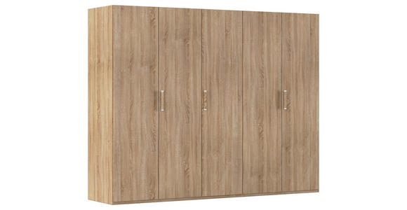 DREHTÜRENSCHRANK 251/197/60 cm 5-türig Sonoma Eiche - Silberfarben/Sonoma Eiche, Design, Holzwerkstoff/Kunststoff (251/197/60cm) - Novel