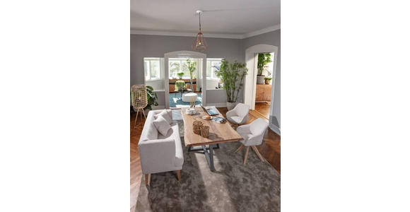 SITZBANK in Textil Creme, Weiß, Eichefarben  - Eichefarben/Creme, Design, Holz/Textil (190/83/70cm) - Landscape