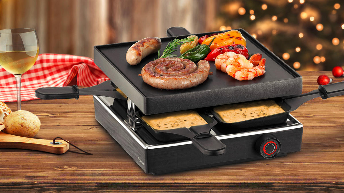 RACLETTE-GRILL  - Schwarz, Konventionell, Kunststoff (23.00/21.50/10.50cm) - Trisa Electronics