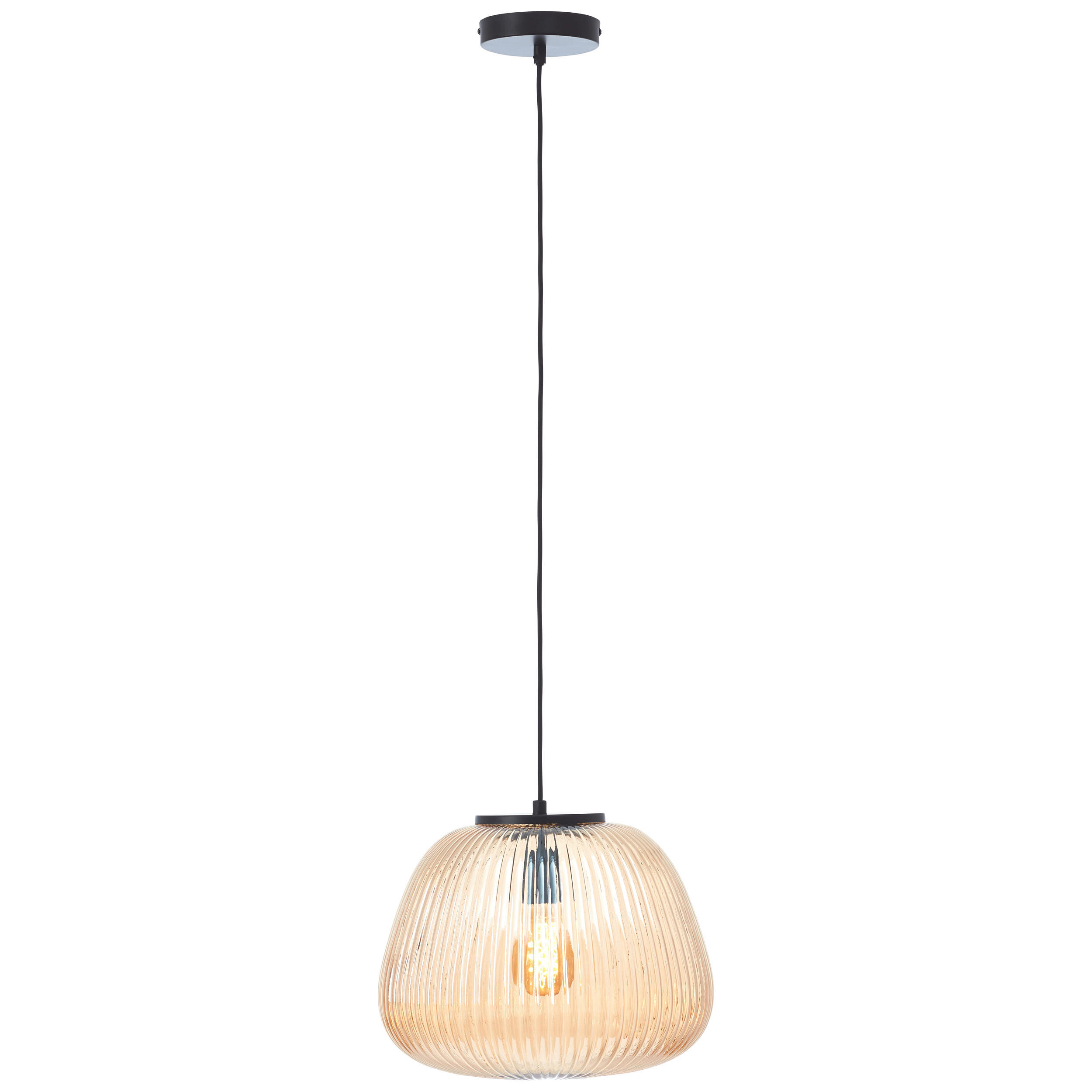 HÄNGELEUCHTE 35/150 cm    - Bernsteinfarben, Basics, Glas/Metall (35/150cm) - Brilliant