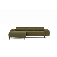 ECKSOFA Braun Struktur Rücken echt, Kopfteilverstellung, Sitztiefenverstellung  - Schwarz/Braun, MODERN, Textil/Metall (179/274cm) - Welnova