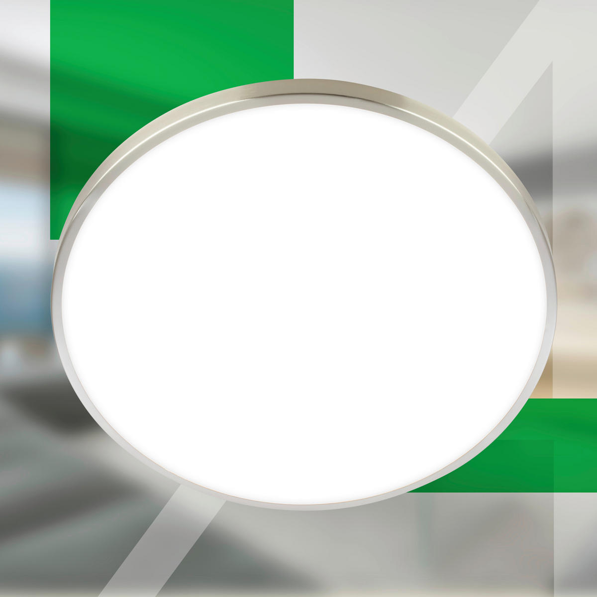 LED-DECKENLEUCHTE Kaida 38/6.5 cm   - Nickelfarben, Basics, Kunststoff/Metall (38/6.5cm)