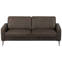 2-SITZER-SOFA SPRING Fango Echtleder  - Fango/Schwarzchrom, Design, Leder/Metall (157/85/92cm) - Livetastic