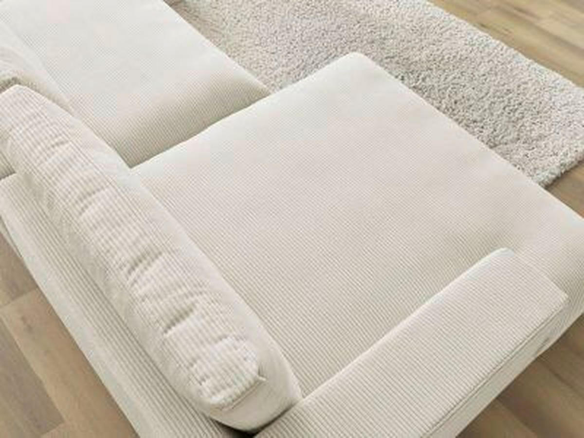 WOHNLANDSCHAFT LEONARD Beige Cord  - Beige/Schwarz, MODERN, Kunststoff/Textil (159/349/159cm)