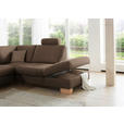 ECKSOFA in Mikrofaser Dunkelbraun  - Wildeiche/Dunkelbraun, Natur, Holz/Textil (286/236cm) - Voleo