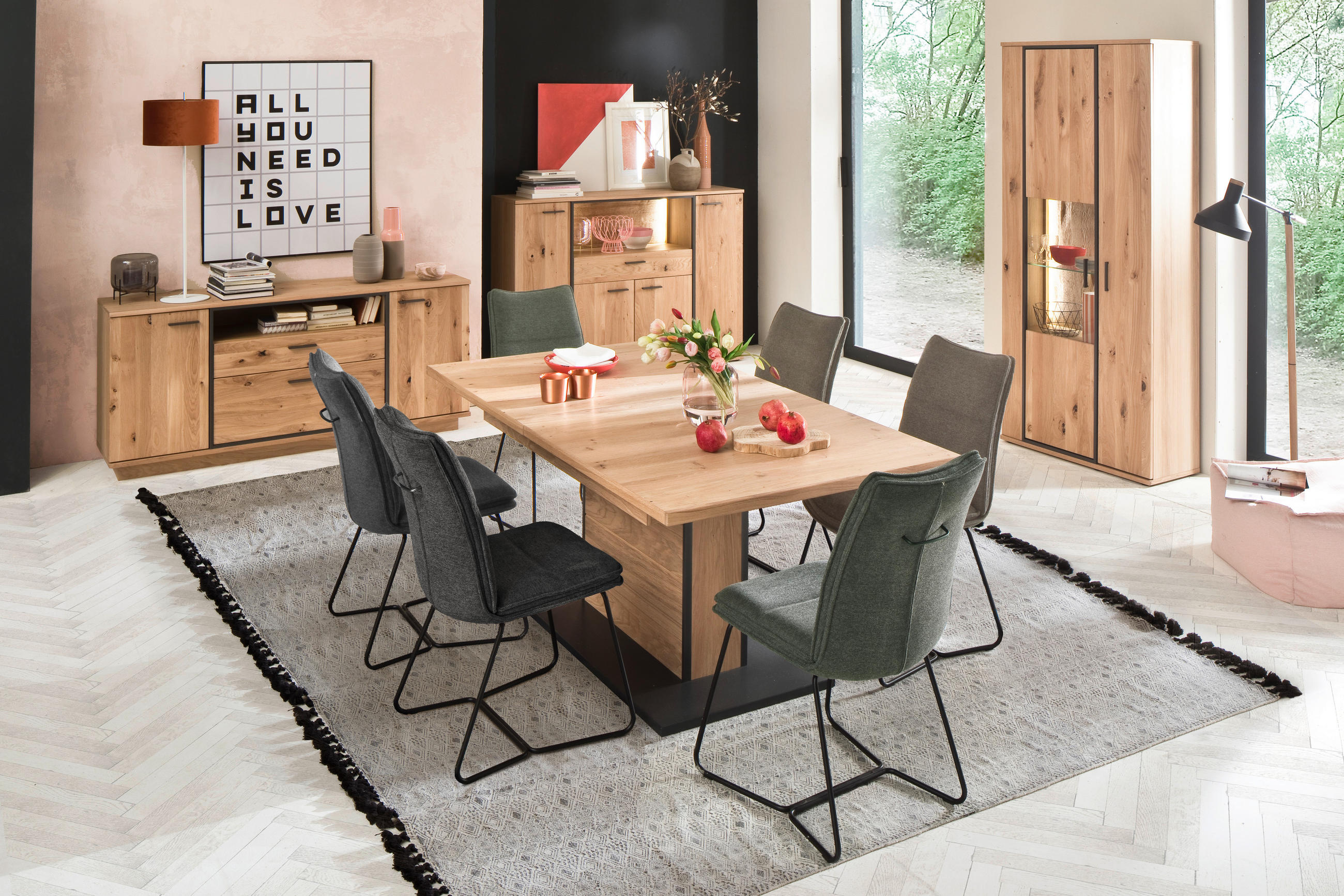 SIDEBOARD  in 180/81/44 cm  - Eichefarben/Anthrazit, KONVENTIONELL, Holz/Holzwerkstoff (180/81/44cm) - Landscape