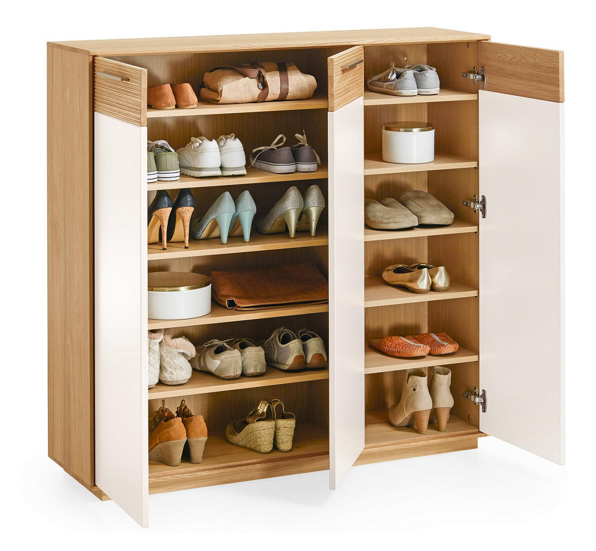 GARDEROBE 3-teilig  in 220/195/37 cm  - Eichefarben/Weiß, Design, Holz/Holzwerkstoff (220/195/37cm)