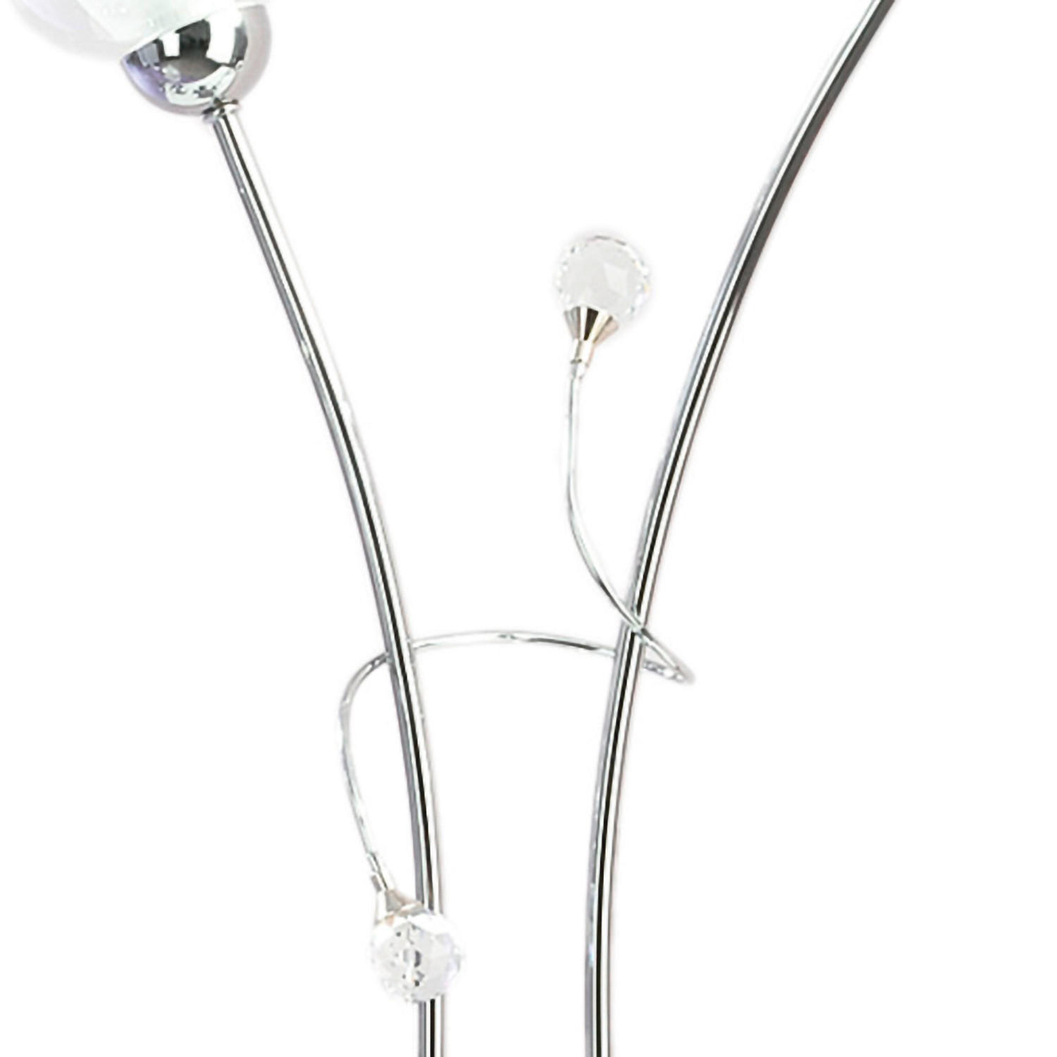 STOLNÍ LAMPA, E14, 40/60 cm  - barvy chromu, Design, kov/sklo (40/60cm)