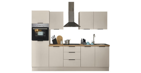 KÜCHENBLOCK   in Kaschmir  - Kaschmir/Schwarz, Basics, Holzwerkstoff/Metall (270/211/60cm) - Xora