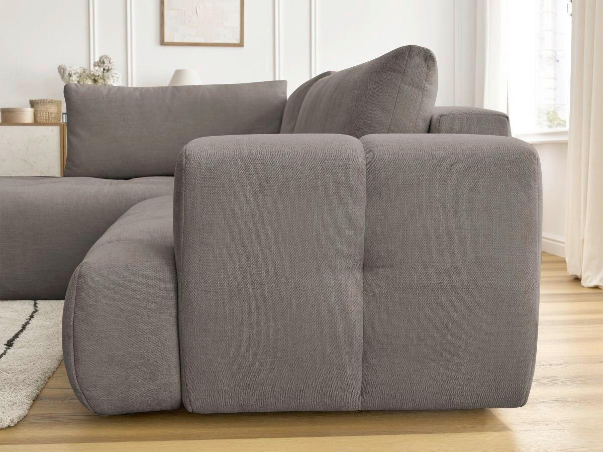 ECKSCHLAFSOFA FUJI Leinenoptik Beige  inkl.  - Beige/Schwarz, MODERN, Kunststoff/Textil (204/282cm)