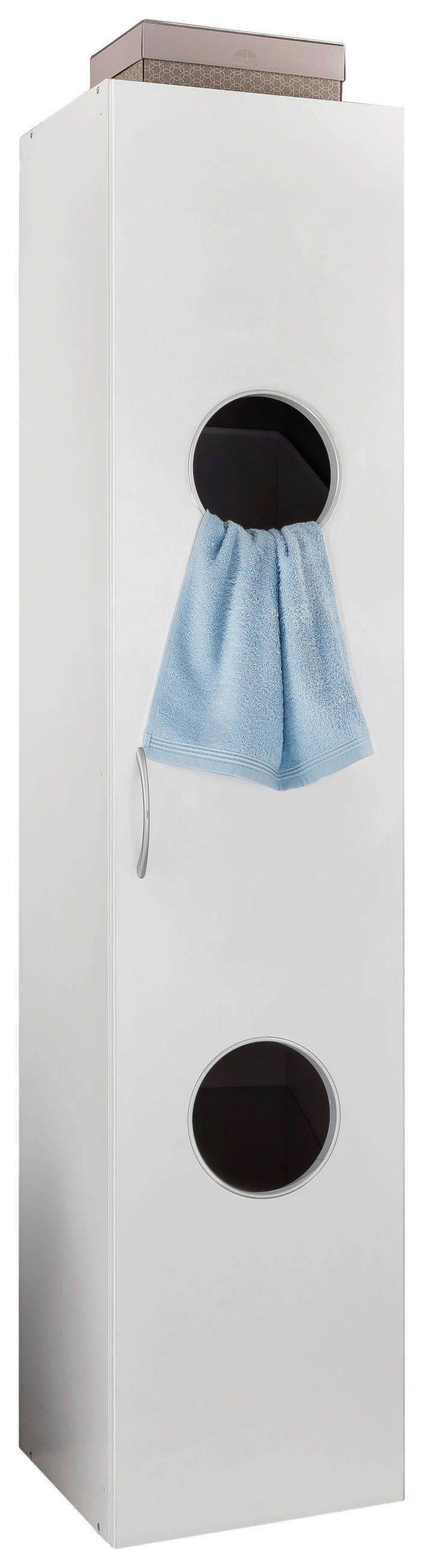 WÄSCHESCHRANK 40/185/40 cm  in Weiß  - Alufarben/Weiß, KONVENTIONELL, Holzwerkstoff/Kunststoff (40/185/40cm) - Xora