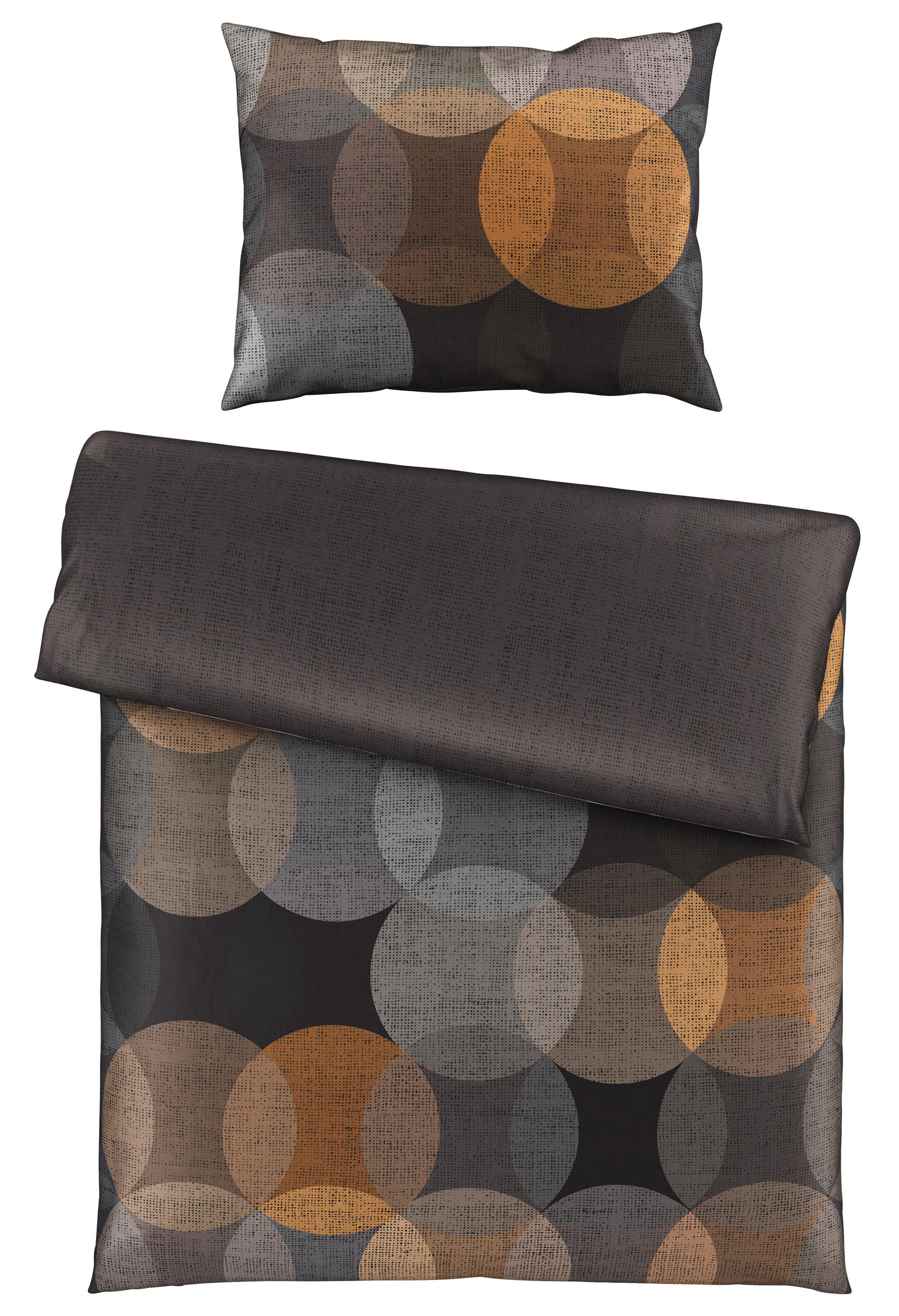 WENDEBETTWÄSCHE NEUVAC Satin 140/200 cm  - Anthrazit, Basics, Textil (140/200cm) - Novel