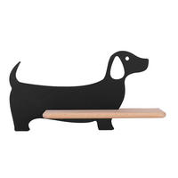 VÄGGLAMPA FÖR BARN Dog 36.5/12/18.5 cm   - svart, Klassisk, metall/trämaterial (36.5/12/18.5cm)