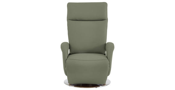 RELAXSESSEL in Leder Grün - Edelstahlfarben/Grün, Design, Leder/Metall (70/108/80cm) - Cantus