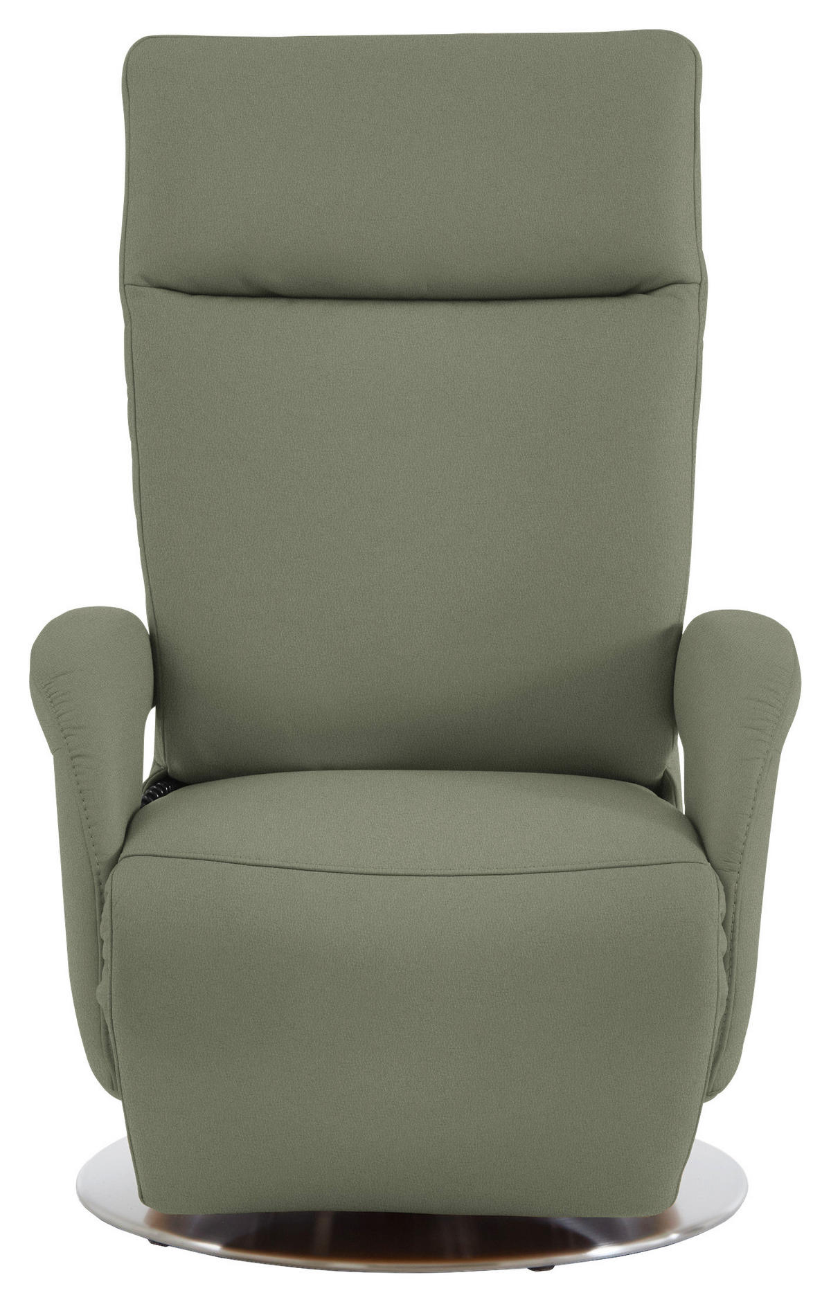 RELAXSESSEL in Leder Grün  - Edelstahlfarben/Grün, Design, Leder/Metall (70/108/80cm) - Cantus