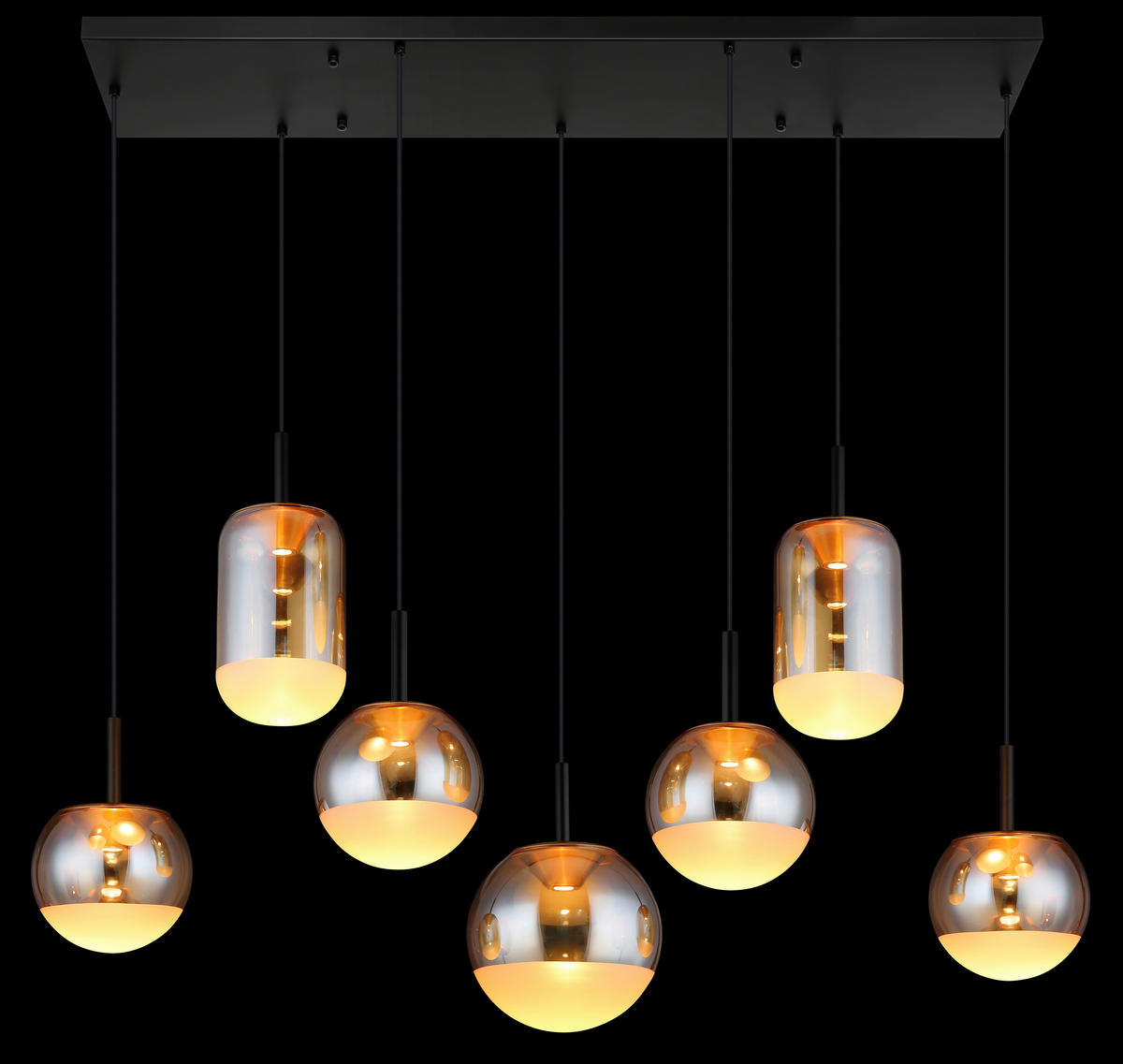 LED SVJETILJKA VISEĆA    136/41/130 cm    SEVERIN  - narančasta/boje mjeda, Konvencionalno, staklo/metal (136/41/130cm)