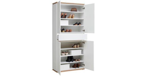 SCHUHSCHRANK 90/200/38 cm  - Weiß/Eiche Artisan, Design, Holzwerkstoff (90/200/38cm) - Xora