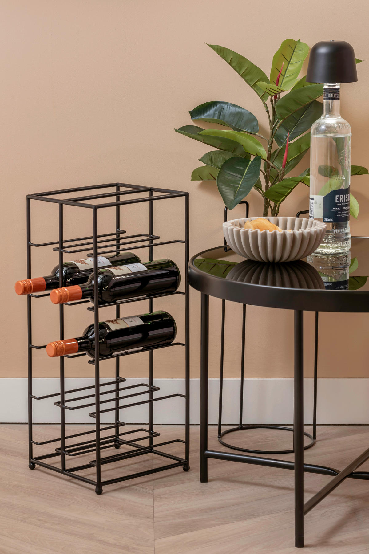 WEINREGAL 22,5/57/25 cm  - Schwarz, Basics (22,5/57/25cm) - Present Time