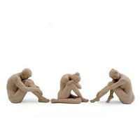 SZOBOR - világosbarna, Basics, műanyag (20/15/8cm)