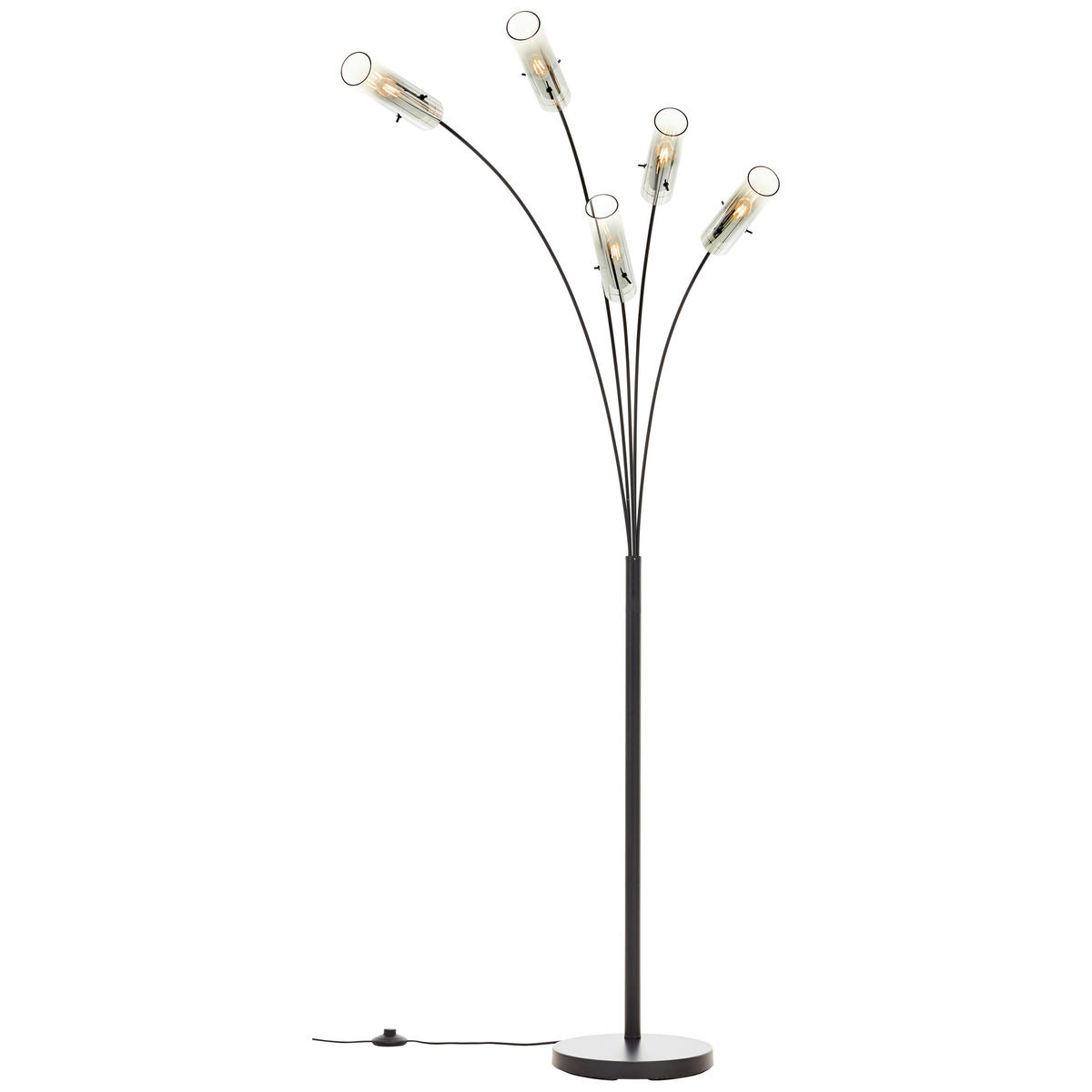 BOGENLEUCHTE    - Schwarz/Grau, Design, Glas/Metall (200cm) - Brilliant