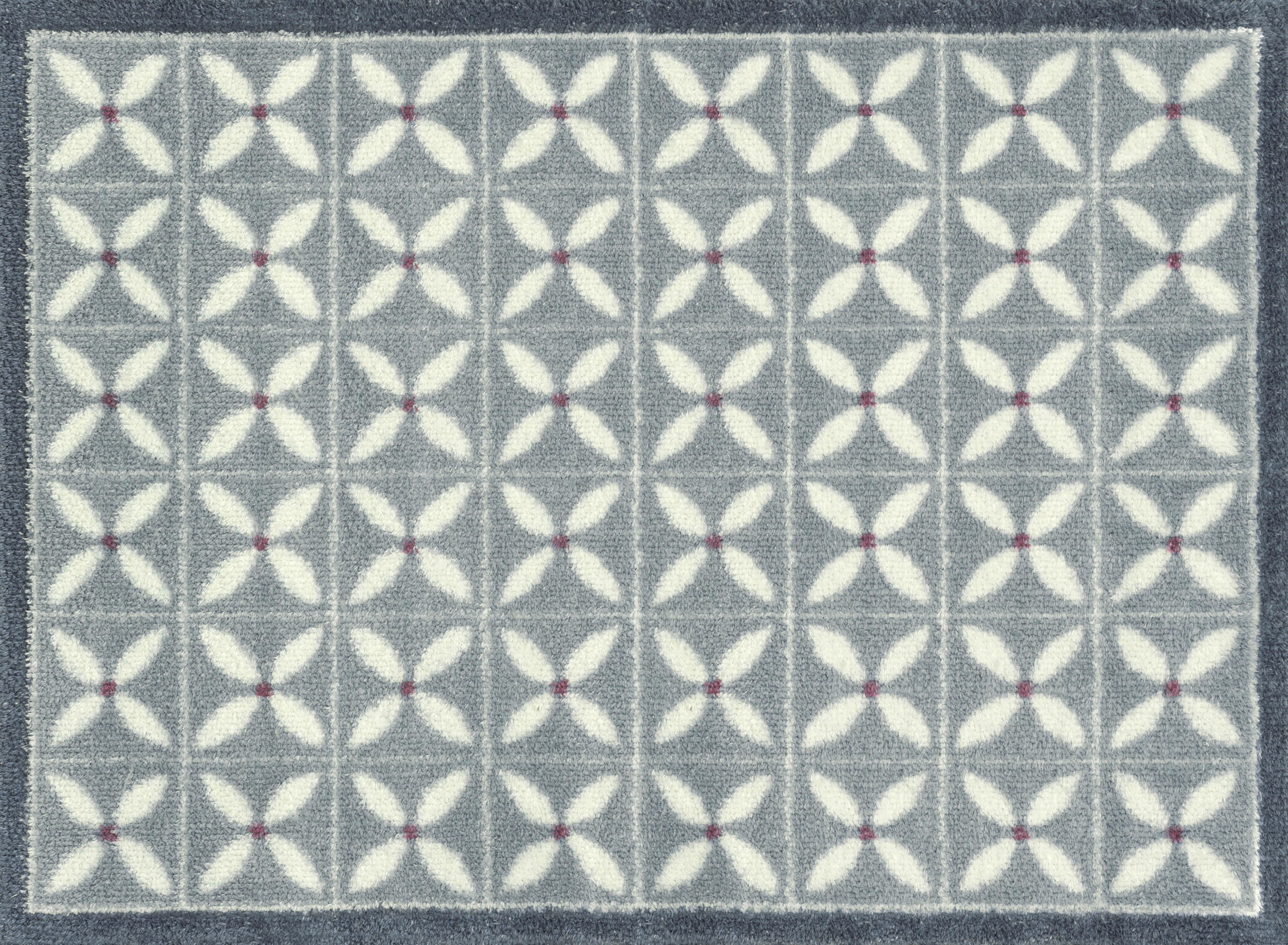 FUßMATTE 60/85 cm Flower Fields Grey  - Hellgrau/Weiß, Design, Kunststoff/Textil (60/85cm) - wash+dry