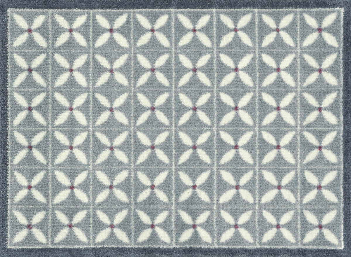 FUßMATTE  60/85 cm  Weiß, Hellgrau  - Hellgrau/Weiß, Design, Kunststoff/Textil (60/85cm) - wash+dry