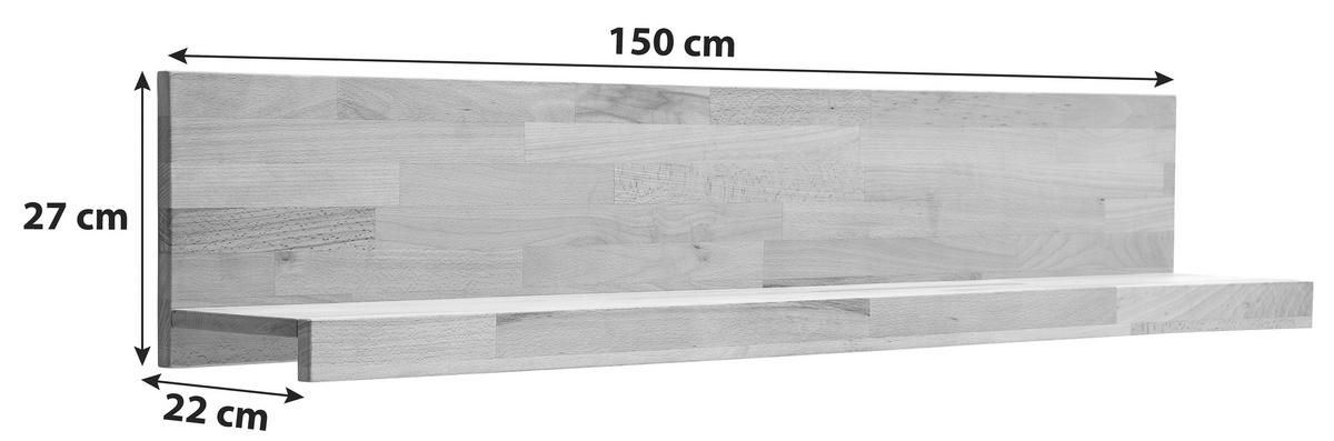 WANDBOARD in 150/27/22 cm Buchefarben  - Buchefarben, Design, Holz (150/27/22cm) - MID.YOU