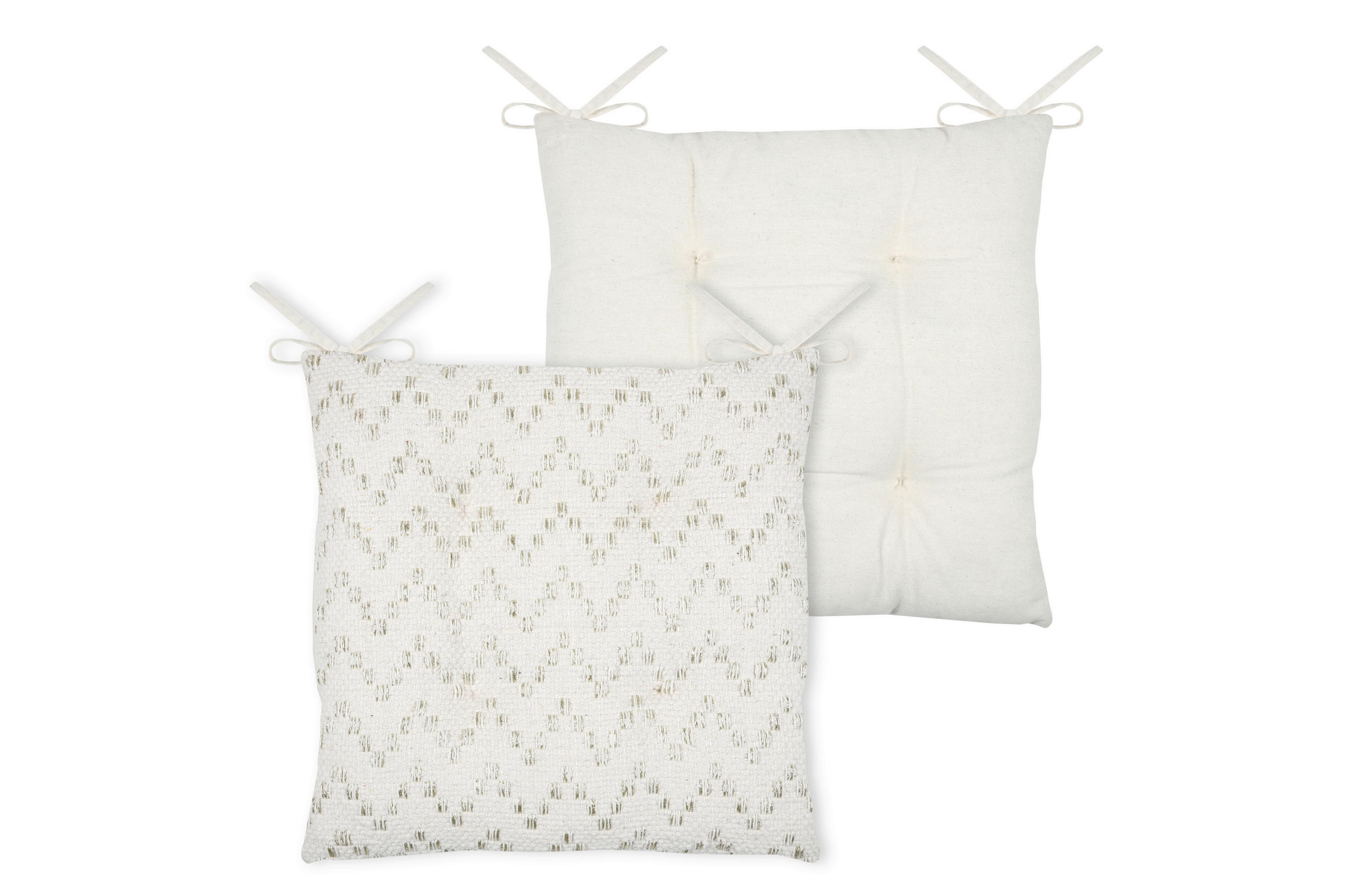 JASTUK ZA STOLICU SA NASLONOM     - bela, Konvencionalno, tekstil (38/38cm)