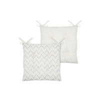 JASTUK ZA STOLICU SA NASLONOM     - bela, Konvencionalno, tekstil (38/38cm)