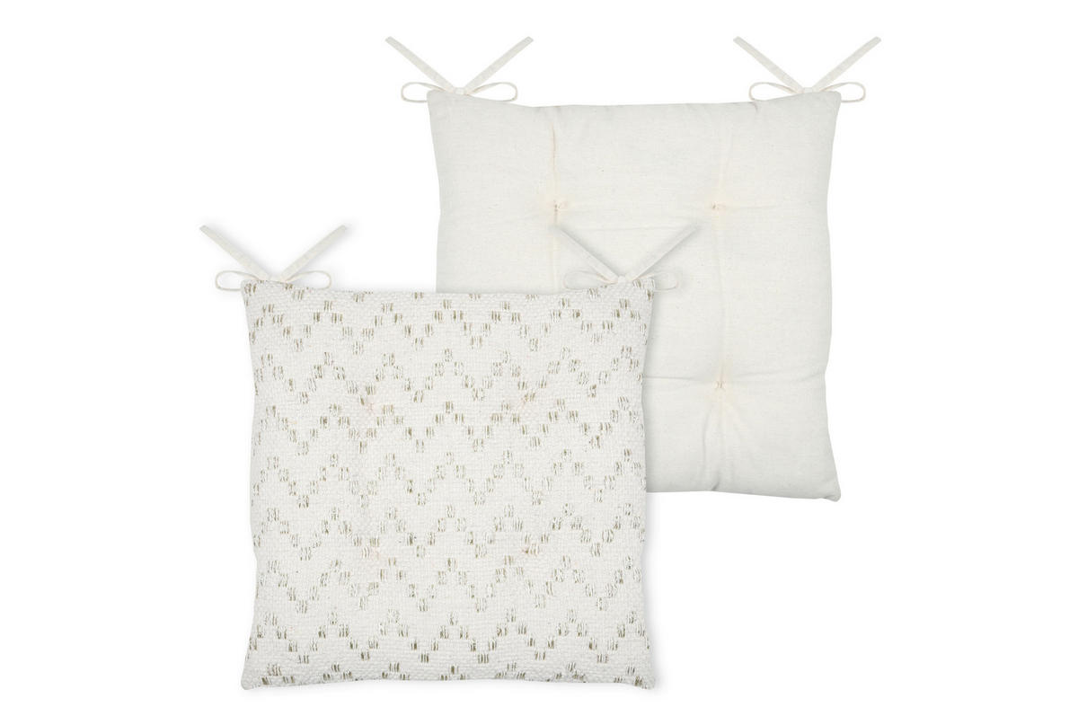 JASTUK ZA STOLICU SA NASLONOM     - bela, Konvencionalno, tekstil (38/38cm)