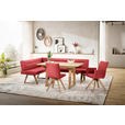 ECKBANK 170/230 cm  in Rot, Eichefarben  - Eichefarben/Rot, KONVENTIONELL, Holz/Textil (170/230cm) - Moderano