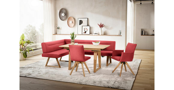 ECKBANK 170/230 cm  in Rot, Eichefarben  - Eichefarben/Rot, KONVENTIONELL, Holz/Textil (170/230cm) - Moderano