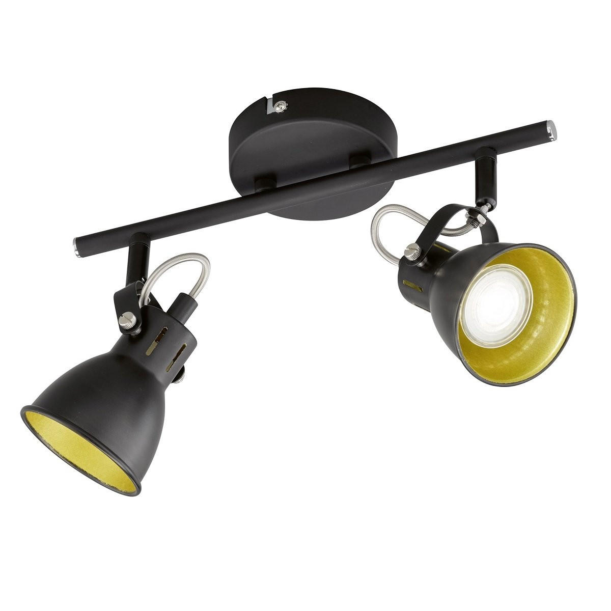LED REFLEKTOR Bobby  - zlatne boje/crna, Trend, metal (30/10/15cm)
