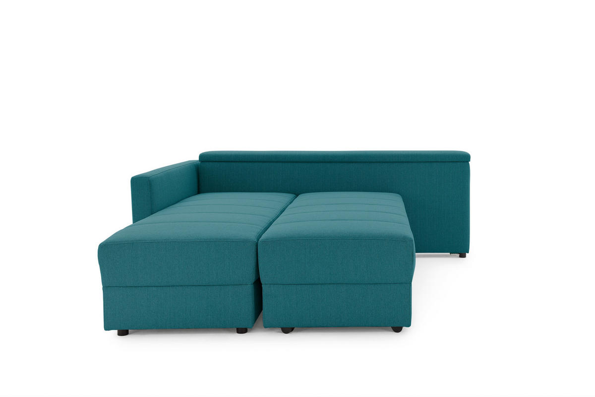 ECKSOFA LOOKS III Petrol Webstoff  - Petrol/Schwarz, Design, Kunststoff/Textil (287/229cm) - LOOKS by W.Joop