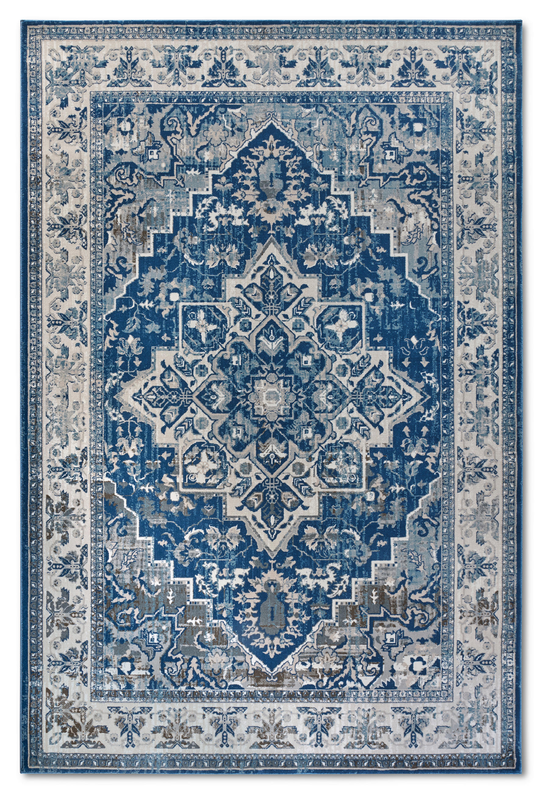FLACHWEBETEPPICH  Wohnzimmer 160/235 cm Kollektion 1869 Blau, Creme rechteckig  - Blau/Creme, Design, Kunststoff/Textil (160/235cm) - Villeroy & Boch