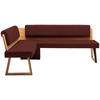 ECKBANK 155/195 cm  in Rot, Wildeiche  - Wildeiche/Rot, Design, Holz/Textil (155/195cm) - Venda