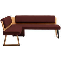 ECKBANK 155/195 cm  in Rot, Wildeiche  - Wildeiche/Rot, Design, Holz/Textil (155/195cm) - Venda