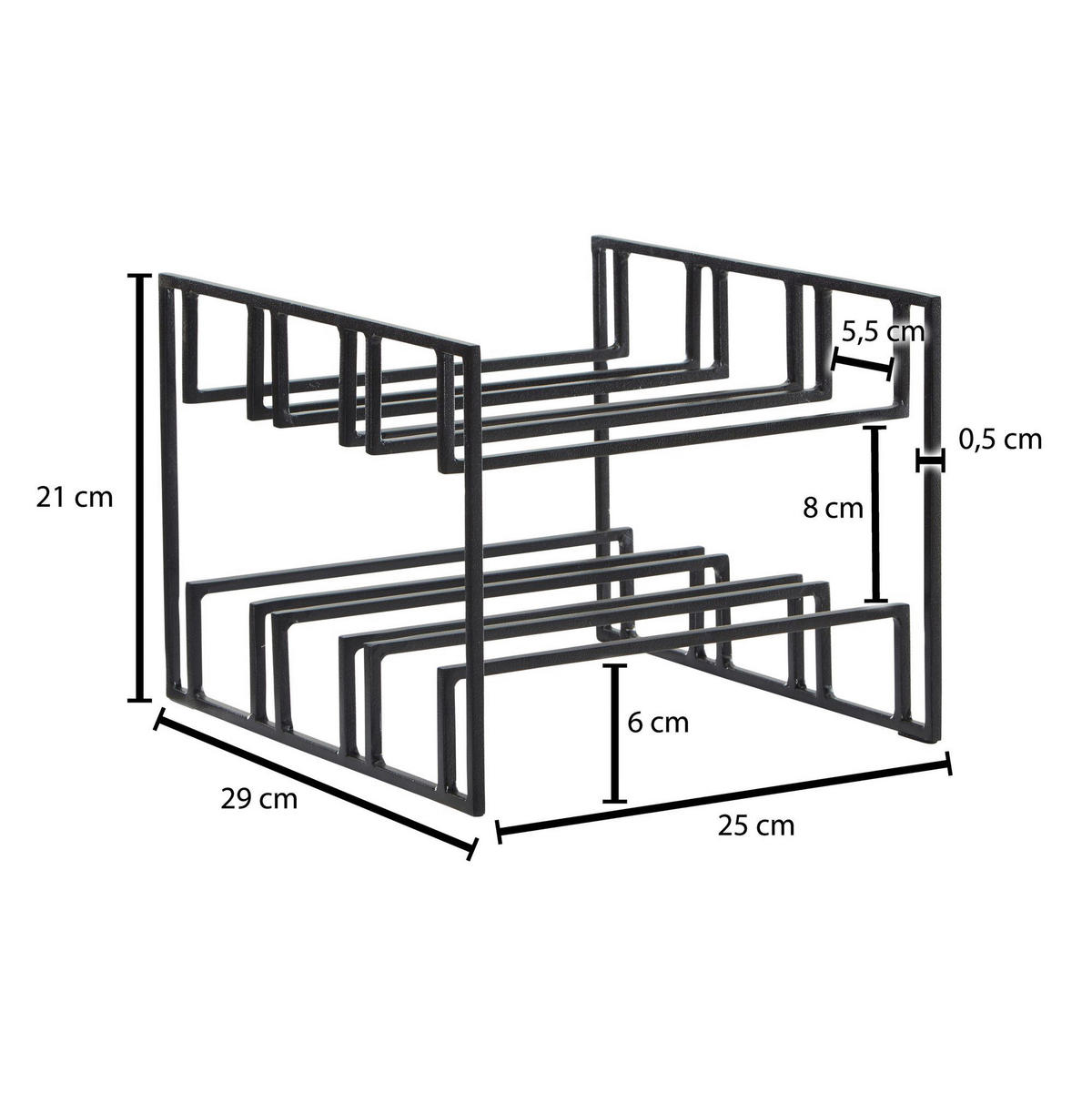WEINREGAL 29/21/25 cm  - Schwarz, Design, Metall (29/21/25cm) - MID.YOU