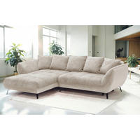 ECKSOFA in Struktur Beige, Sandfarben  - Sandfarben/Beige, Design, Textil/Metall (187/282cm) - Livetastic