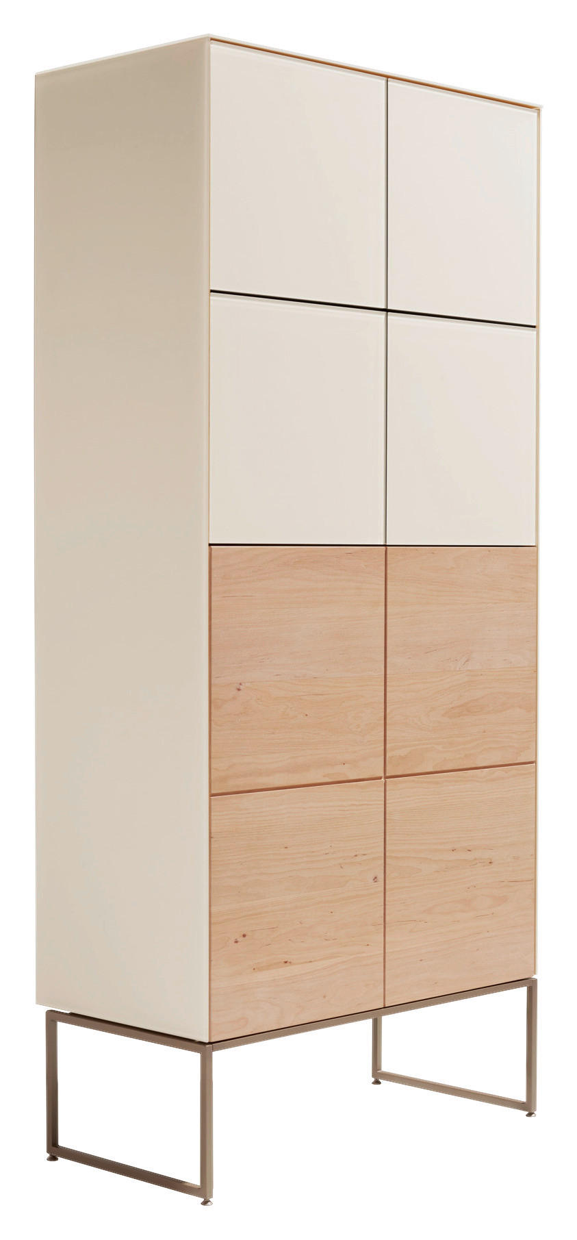 HIGHBOARD Weiß, Erlefarben  66,2/149,3/41,9 cm  - Hellbraun/Erlefarben, KONVENTIONELL, Glas/Holz (66,2/149,3/41,9cm) - Team 7