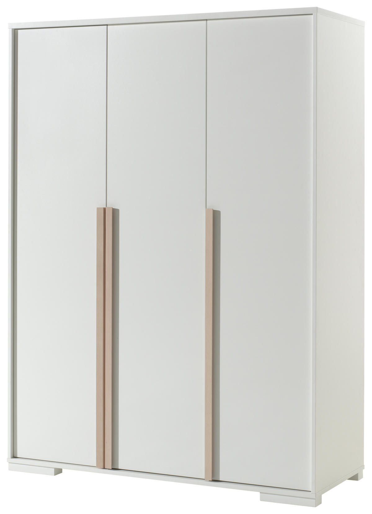 DREHTÜRENSCHRANK 3-türig Weiß  - Buchefarben/Weiß, MODERN, Holz/Holzwerkstoff (145,6/195,2/56cm) - MID.YOU