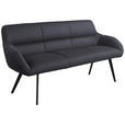 SITZBANK 182/86/66.5 cm  in Grau, Schwarz  - Schwarz/Grau, Design, Textil/Metall (182/86/66.5cm) - Novel