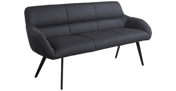 SITZBANK 182/86/66.5 cm in Grau, Schwarz - Schwarz/Grau, Design, Textil/Metall (182/86/66.5cm) - Novel