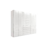 DREHTÜRENSCHRANK 300/236/58 cm 6-türig Weiß  - Chromfarben/Weiß, KONVENTIONELL, Glas/Holzwerkstoff (300/236/58cm) - Novel